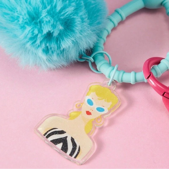 Miniso Barbie Shining Collection Fluffy Keychain (Blue) - Picture 4 of 5